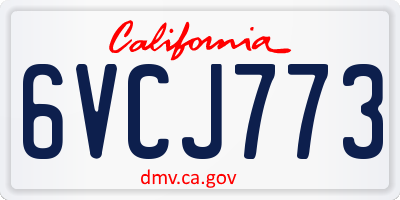 CA license plate 6VCJ773