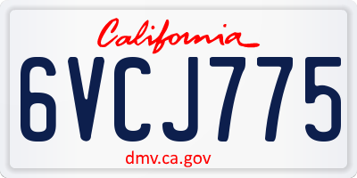 CA license plate 6VCJ775