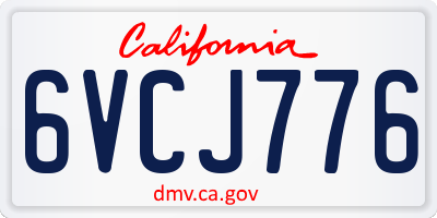 CA license plate 6VCJ776