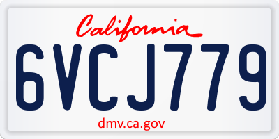 CA license plate 6VCJ779