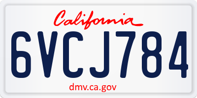 CA license plate 6VCJ784