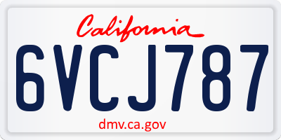 CA license plate 6VCJ787