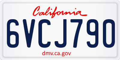 CA license plate 6VCJ790