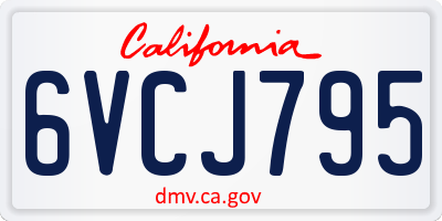 CA license plate 6VCJ795