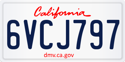 CA license plate 6VCJ797