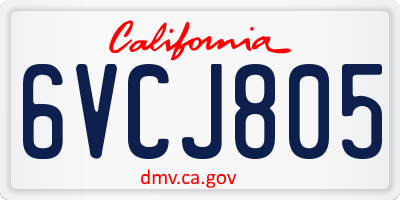CA license plate 6VCJ805