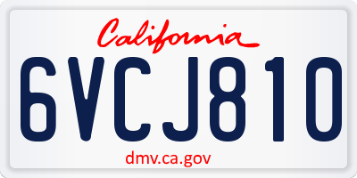 CA license plate 6VCJ810