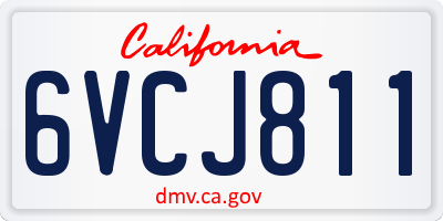 CA license plate 6VCJ811