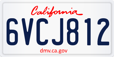 CA license plate 6VCJ812