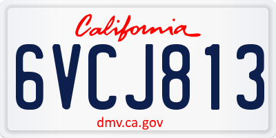 CA license plate 6VCJ813