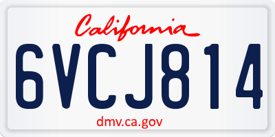 CA license plate 6VCJ814