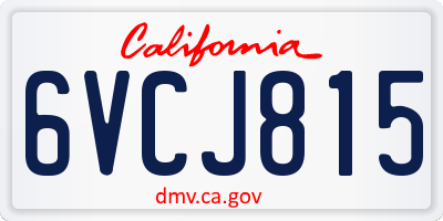 CA license plate 6VCJ815