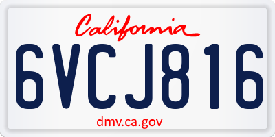 CA license plate 6VCJ816