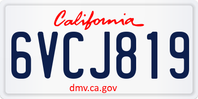 CA license plate 6VCJ819