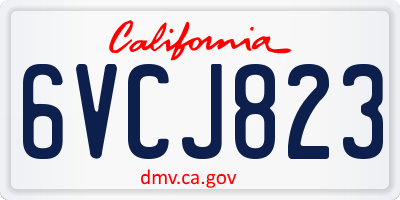 CA license plate 6VCJ823