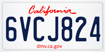 CA license plate 6VCJ824