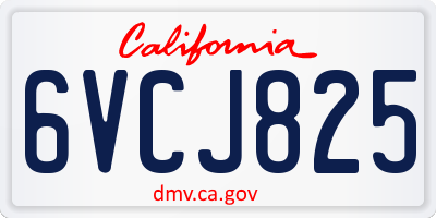 CA license plate 6VCJ825