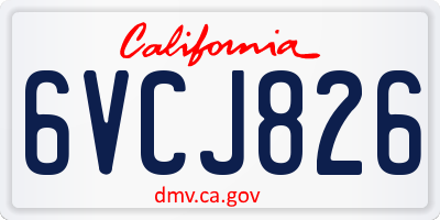 CA license plate 6VCJ826