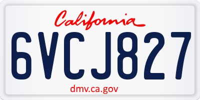 CA license plate 6VCJ827