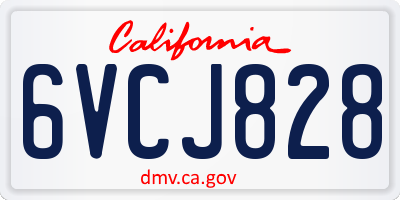 CA license plate 6VCJ828