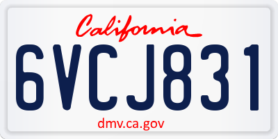 CA license plate 6VCJ831