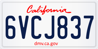 CA license plate 6VCJ837