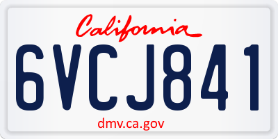 CA license plate 6VCJ841