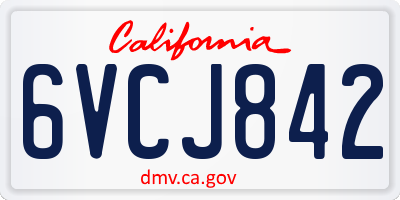 CA license plate 6VCJ842