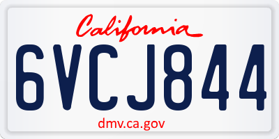 CA license plate 6VCJ844