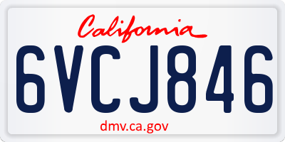 CA license plate 6VCJ846
