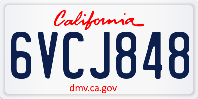 CA license plate 6VCJ848