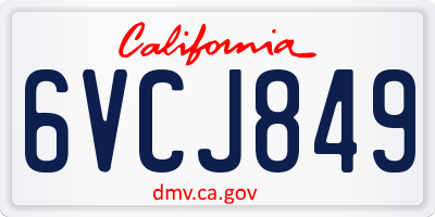 CA license plate 6VCJ849