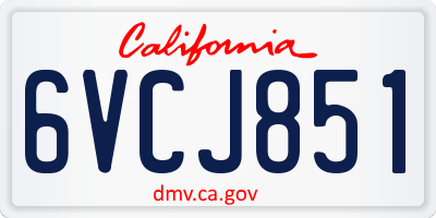 CA license plate 6VCJ851