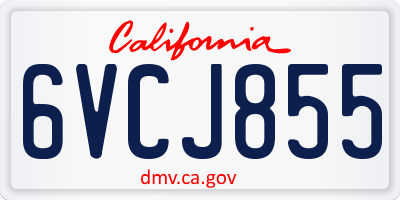 CA license plate 6VCJ855