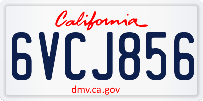 CA license plate 6VCJ856