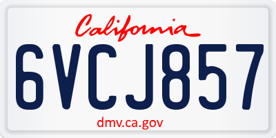 CA license plate 6VCJ857