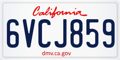 CA license plate 6VCJ859