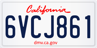 CA license plate 6VCJ861