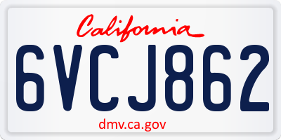 CA license plate 6VCJ862