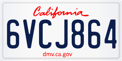 CA license plate 6VCJ864