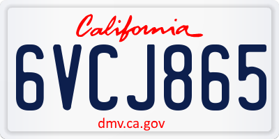 CA license plate 6VCJ865