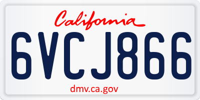 CA license plate 6VCJ866