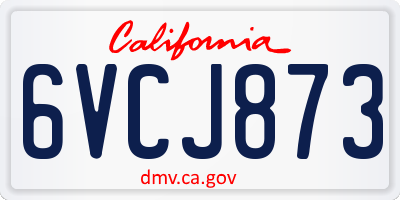 CA license plate 6VCJ873