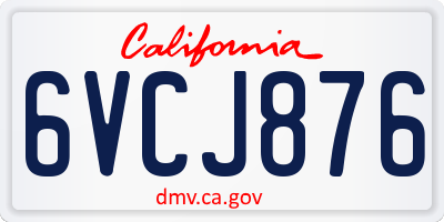 CA license plate 6VCJ876