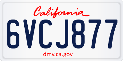 CA license plate 6VCJ877
