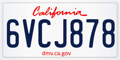 CA license plate 6VCJ878