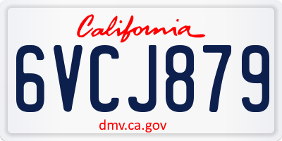 CA license plate 6VCJ879