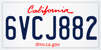 CA license plate 6VCJ882