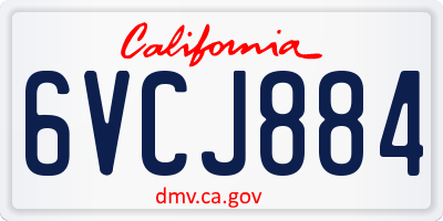 CA license plate 6VCJ884