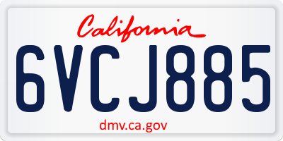 CA license plate 6VCJ885